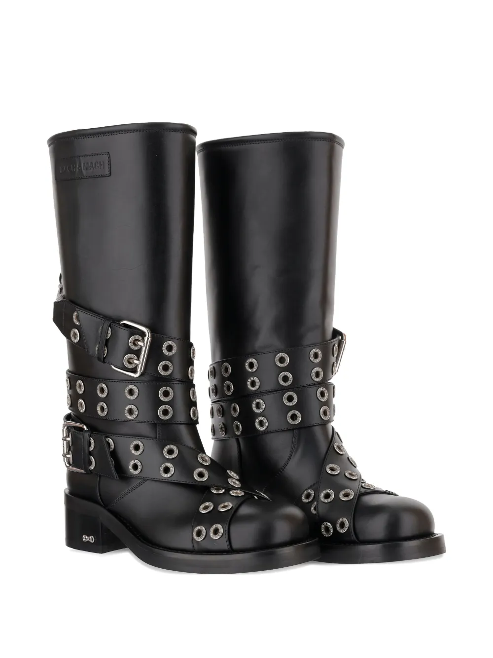 MACH & MACH 50mm eyelet-detail buckle-strap boots Zwart