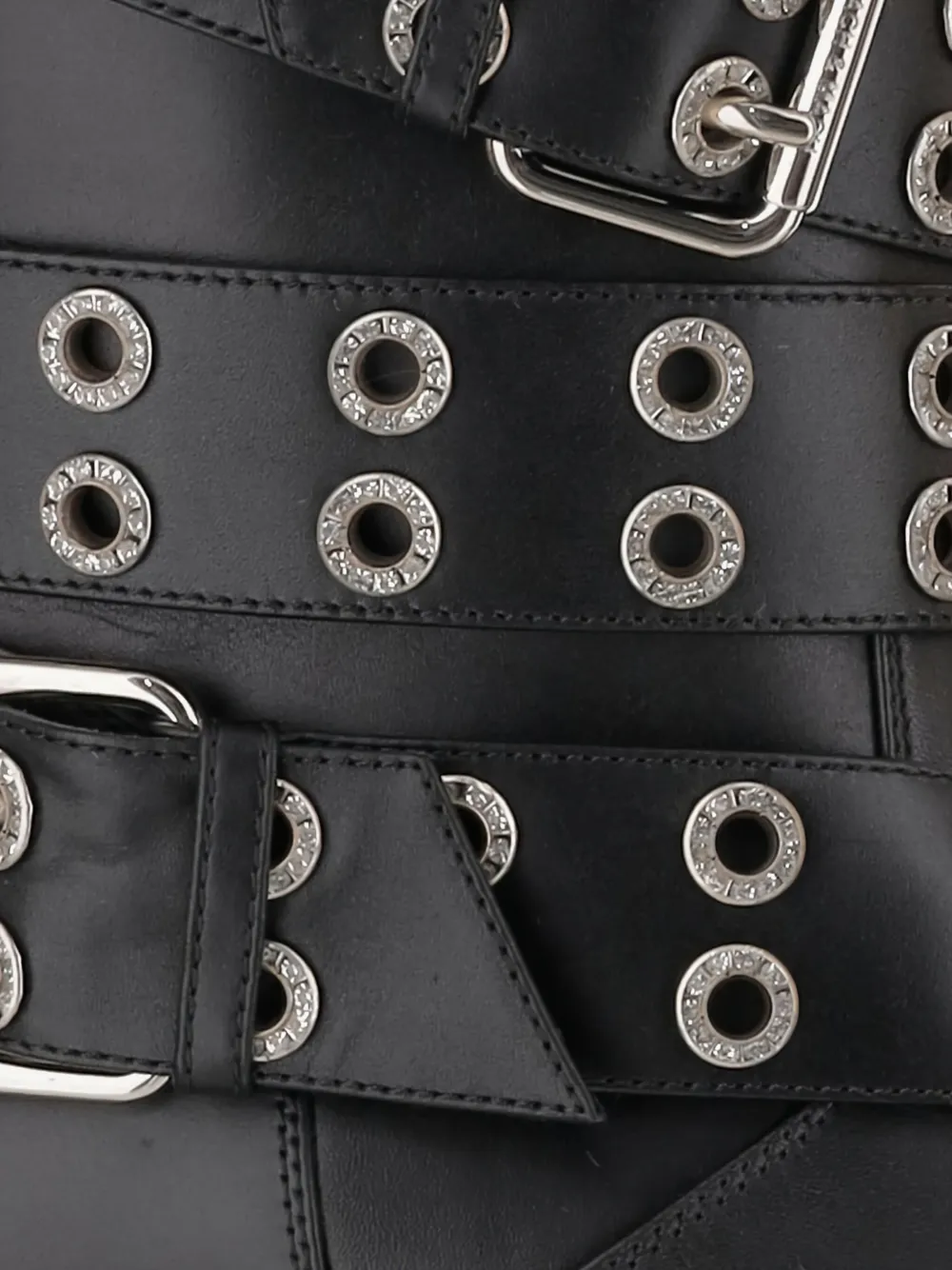 MACH & MACH 50mm eyelet-detail buckle-strap boots Zwart