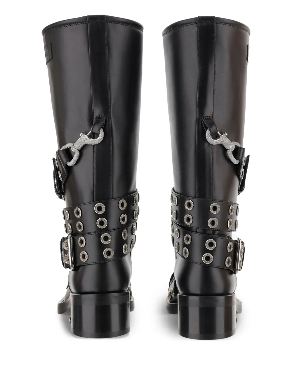 MACH & MACH 50mm eyelet-detail buckle-strap boots Zwart