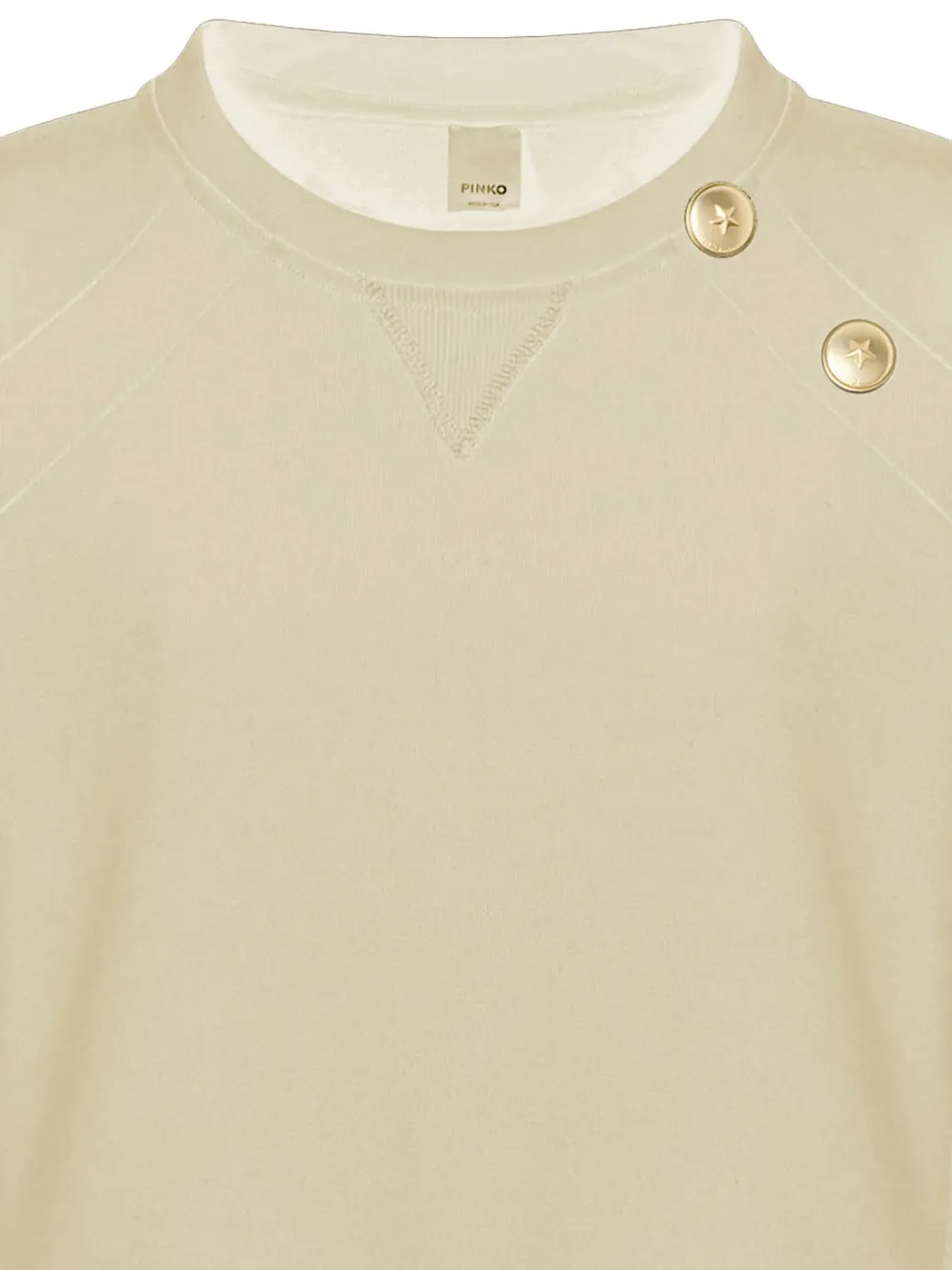 Pinko Cotton Sweatshirt With Buttons In Neutral