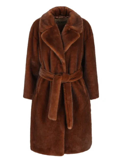 Herno  faux-fur belted coat