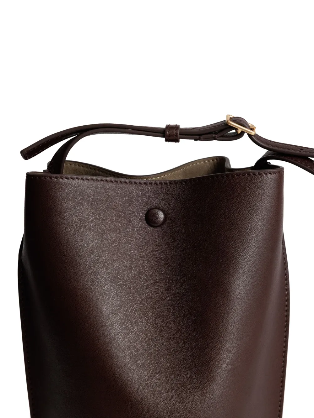 Yu Mei Phoebe Strap Bucket Bag In Brown