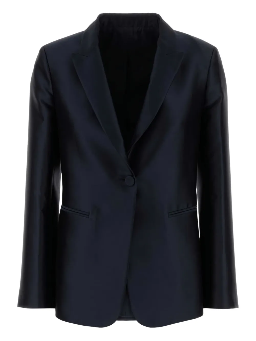 Alberta Ferretti Satin Blazer In Blue