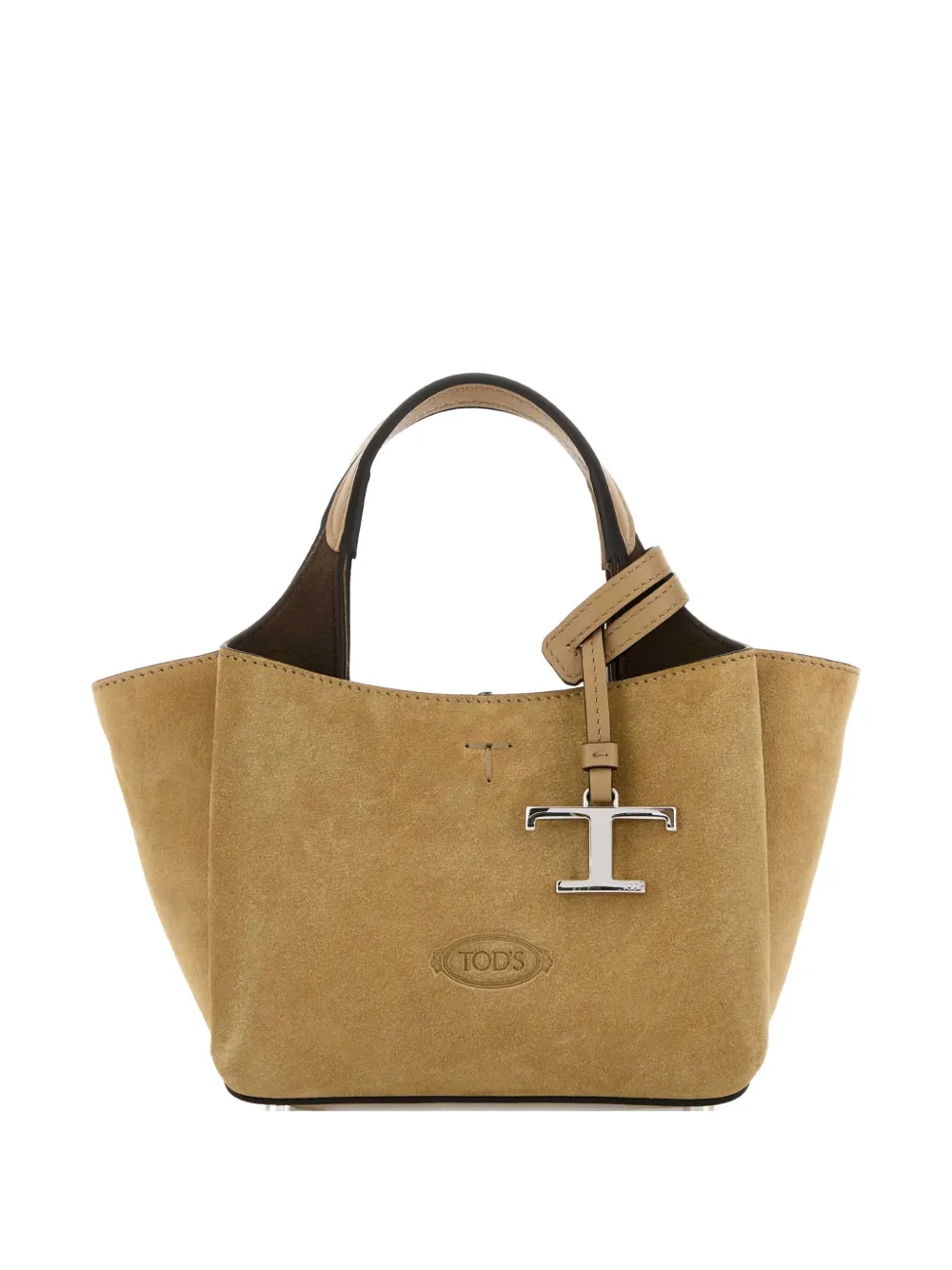 Tod's Medium Leather Appliqué Tote Bag In Neutral
