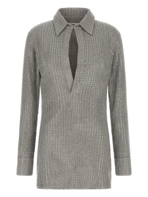 The Attico rhinestone-appliqué dress