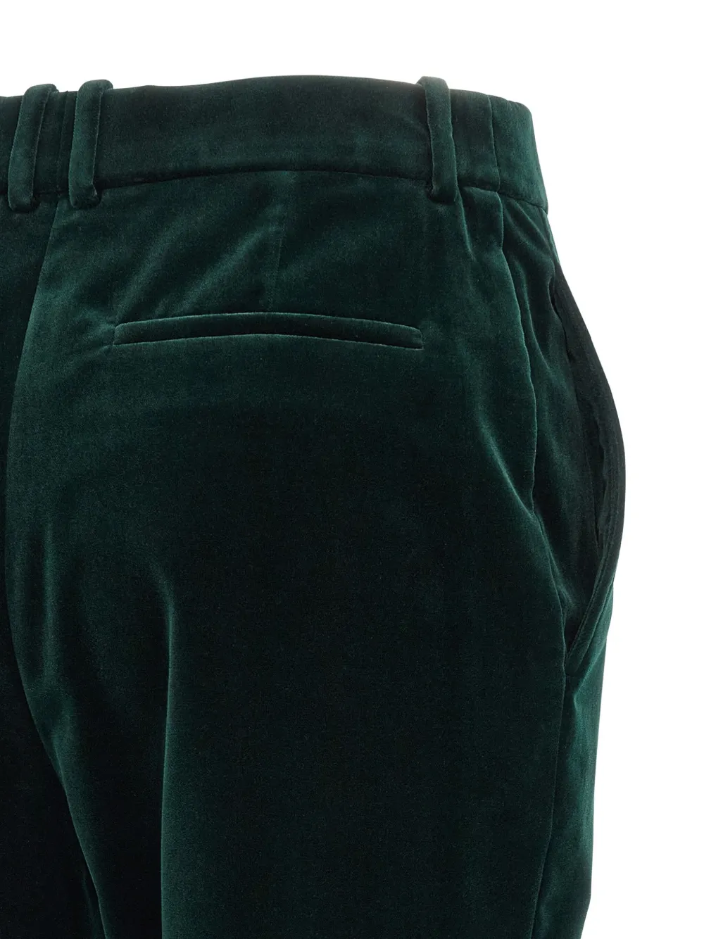 Saint Laurent Cropped Cotton-velvet Slim-leg Pants In Black