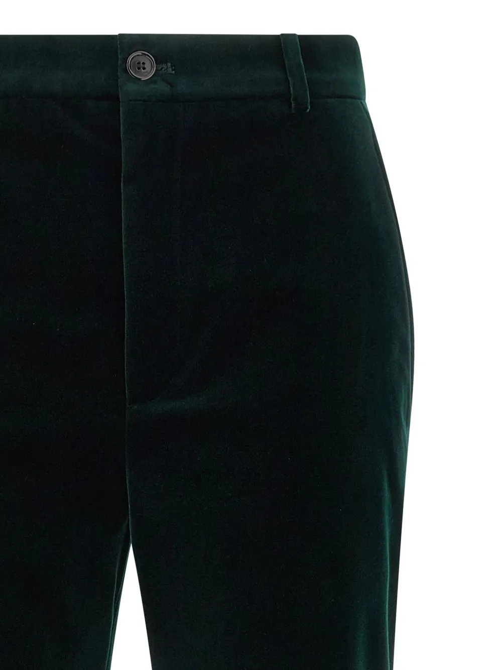 Saint Laurent Cropped Cotton-velvet Slim-leg Pants In Black