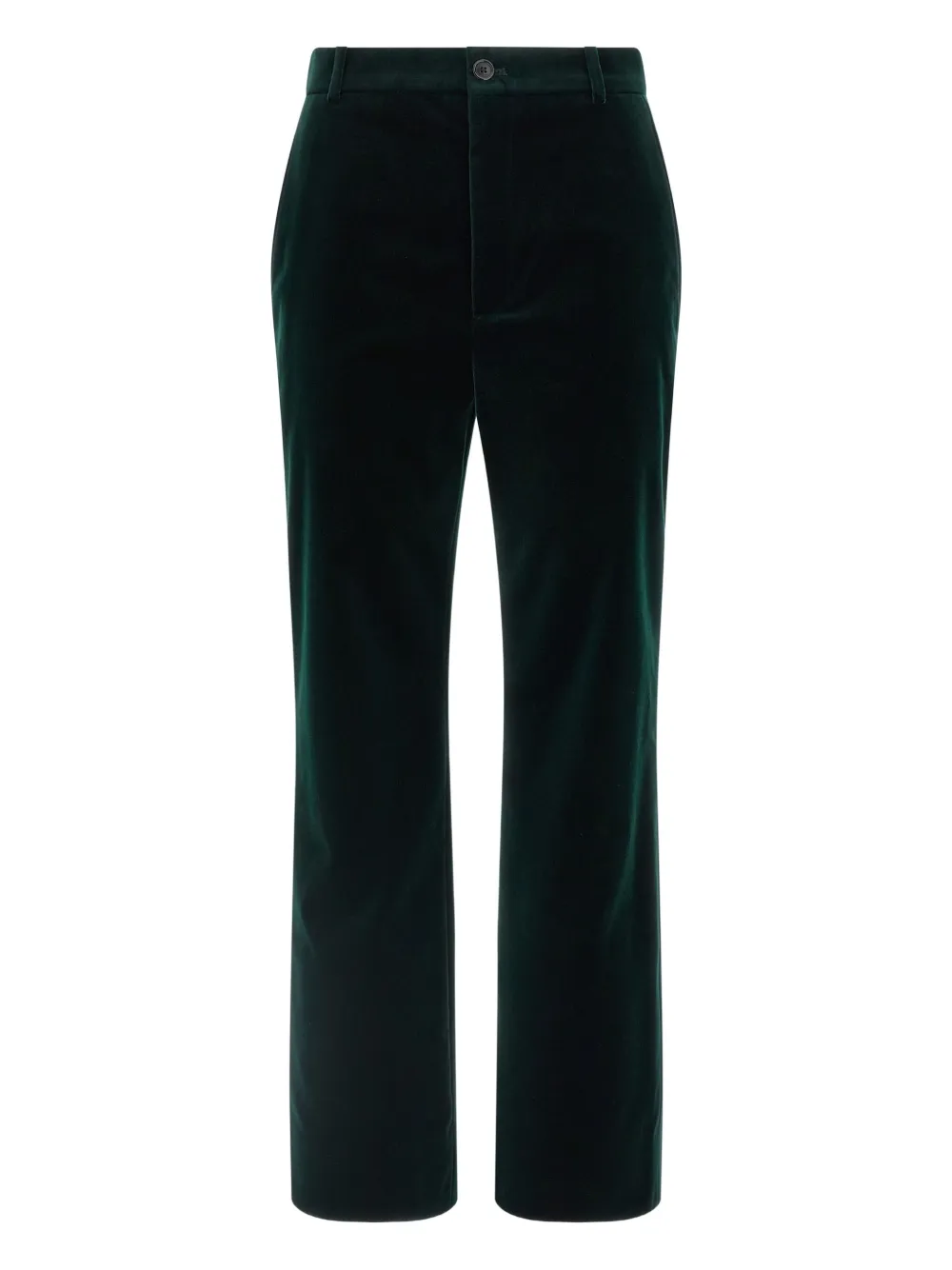 Saint Laurent Cropped Cotton-velvet Slim-leg Pants In Black