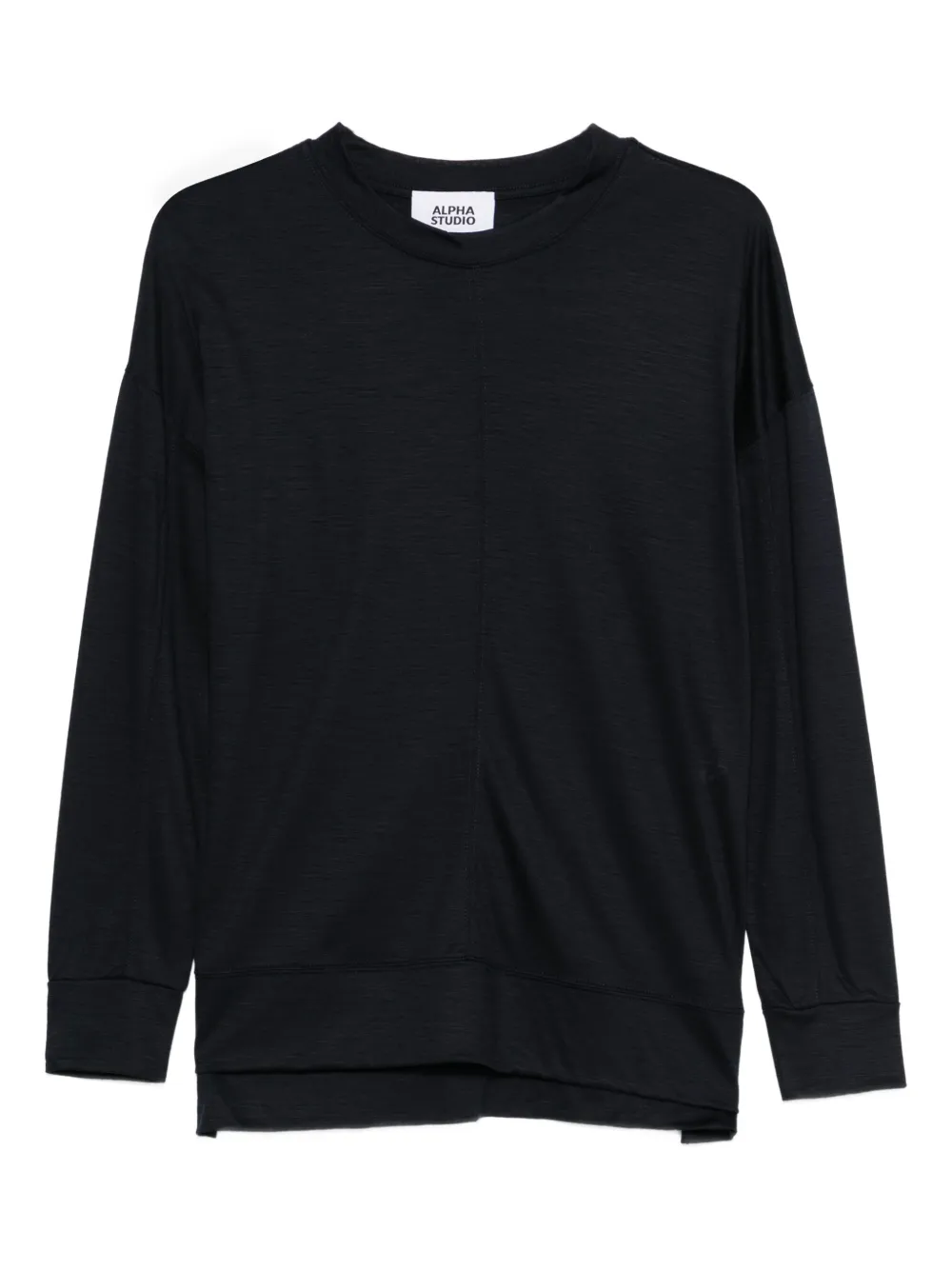 ALPHA STUDIO Blusa de jersey com recortes | Preto | Image 1