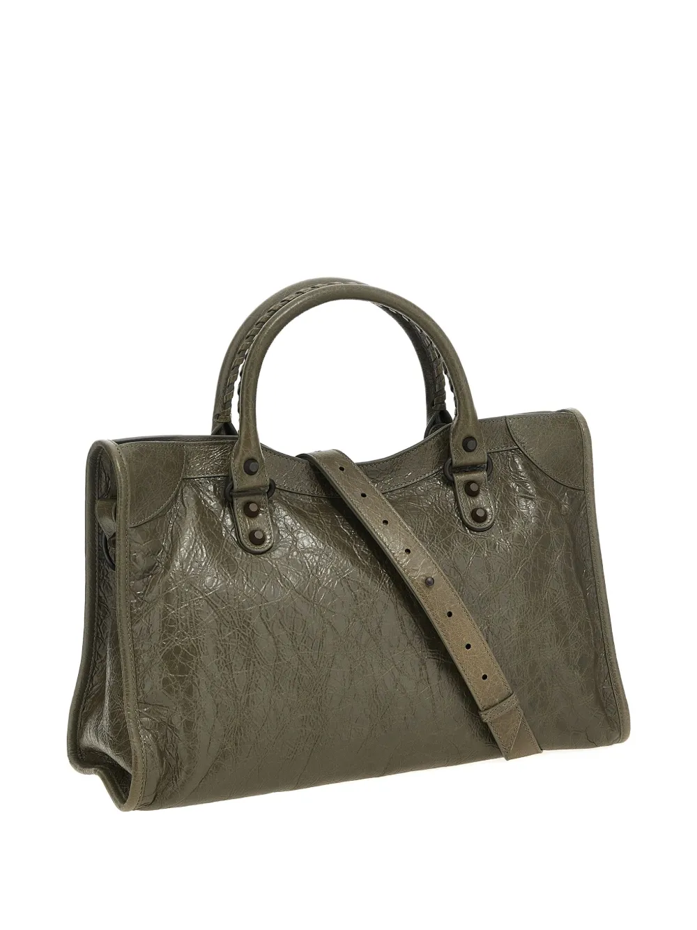 Balenciaga medium Le City studded tote bag - Groen
