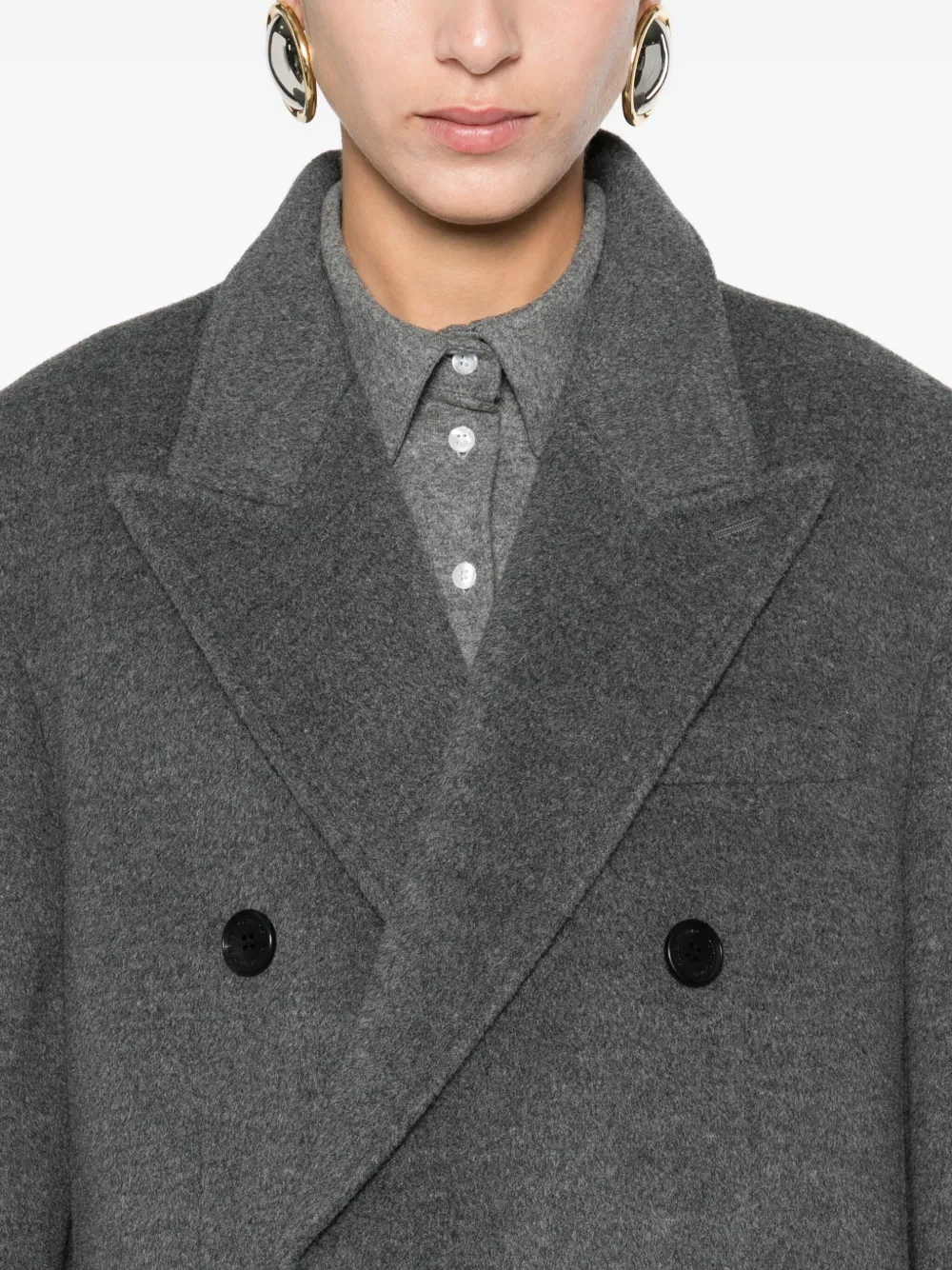 Dunst Wool Double-breasted Coat In Gray