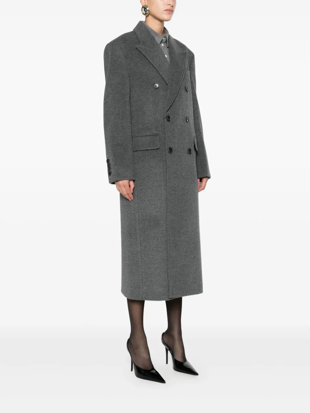 Dunst Wool Double-breasted Coat In Gray