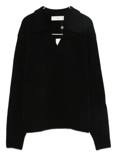 DUNST polo-collar V-neck sweater