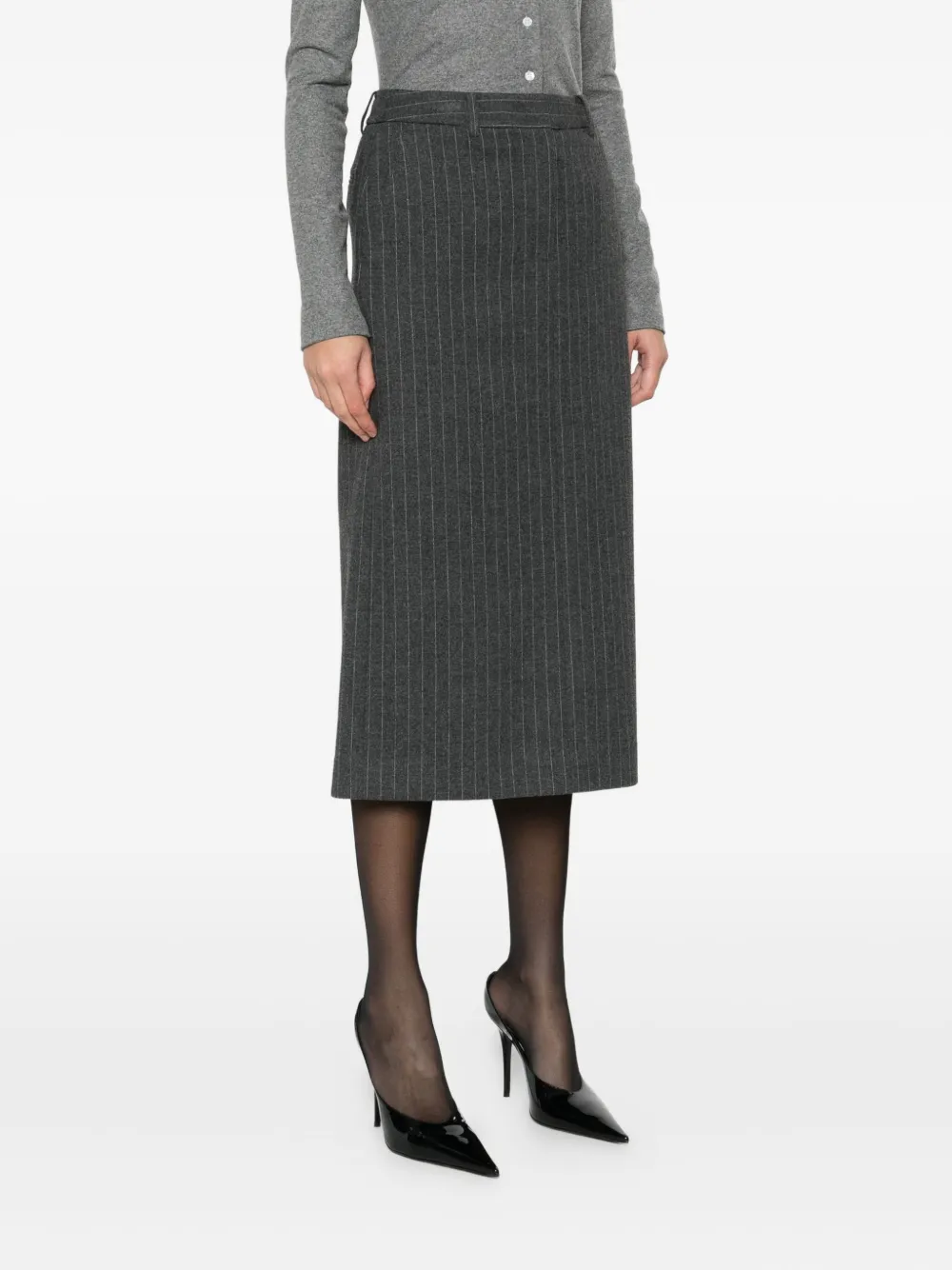 Dunst Pinstriped Skirt In Black