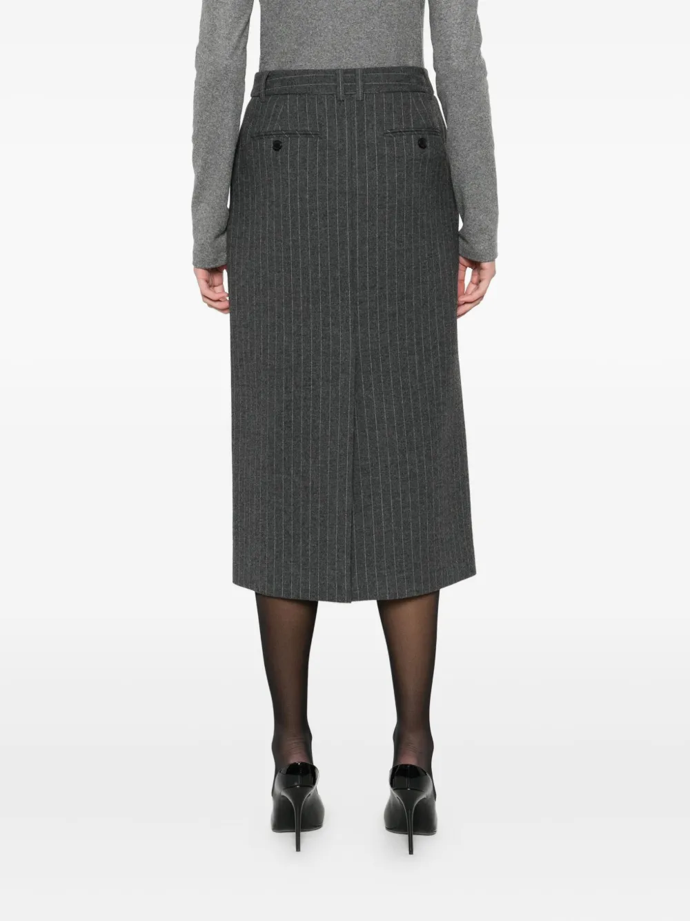 Dunst Pinstriped Skirt In Black