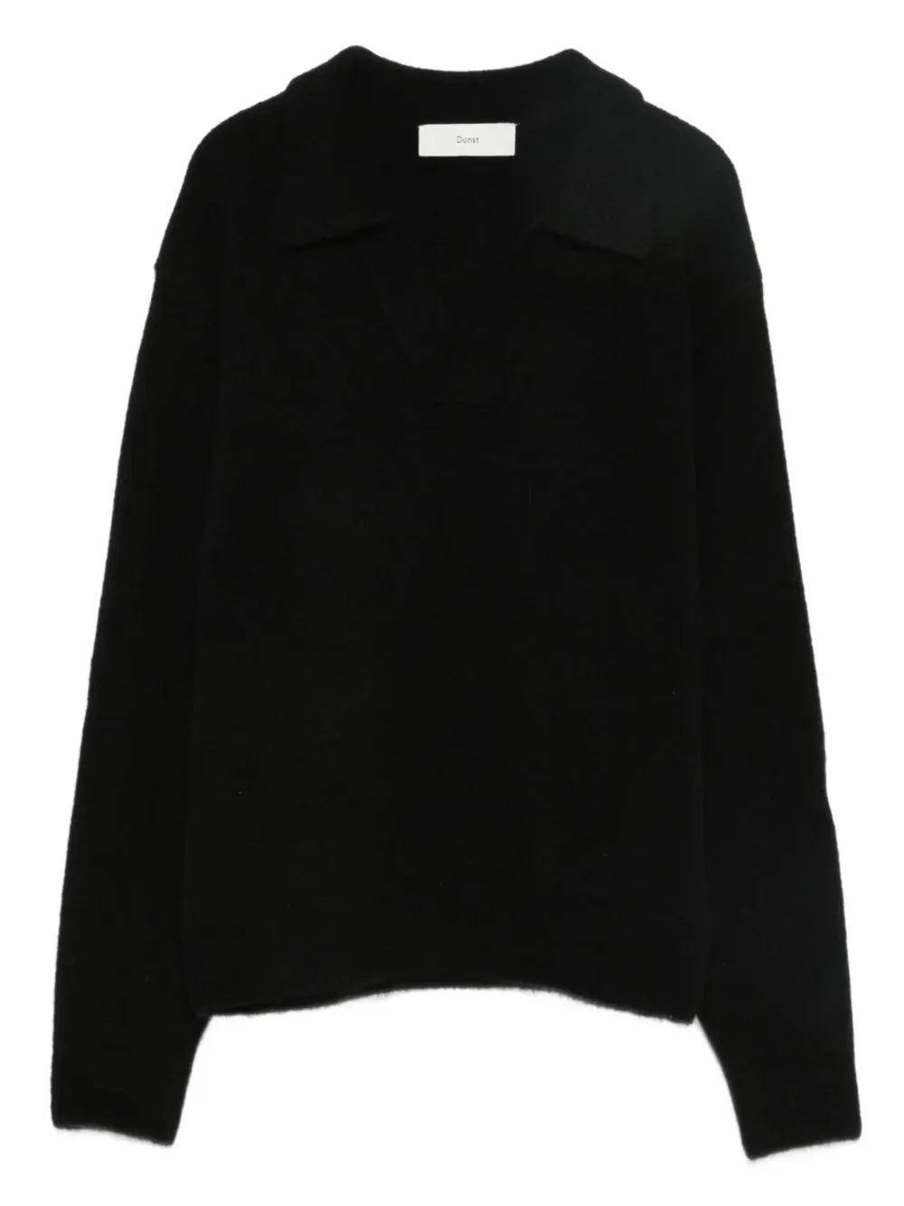 DUNST V-neck polo-collar sweater - Nero