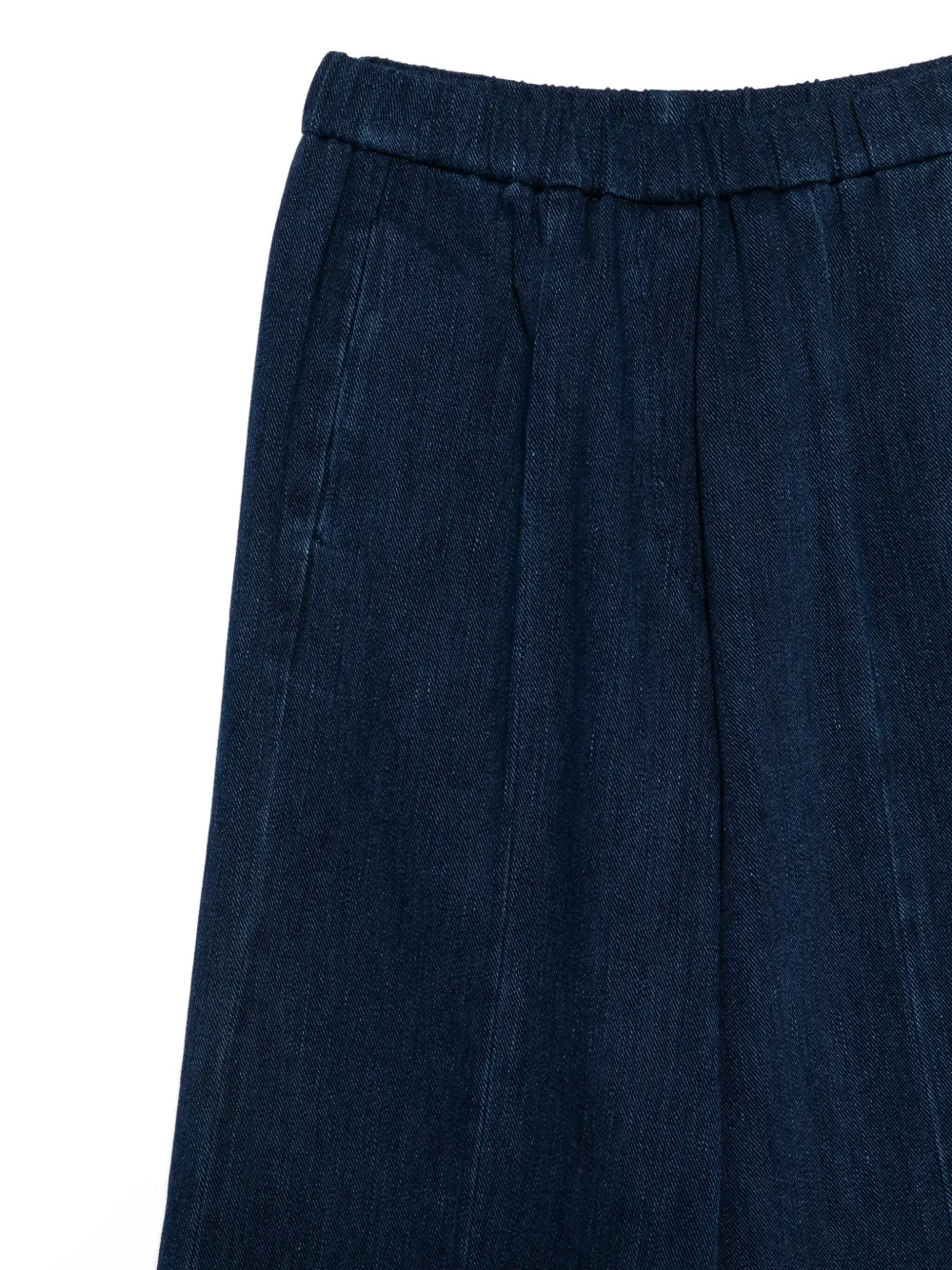 Forte Forte Wide Leg Trousers With Elastic Waist And Pleats In Blue
