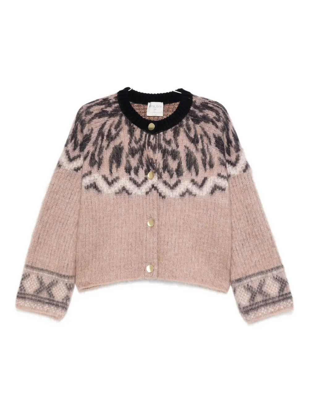Forte Forte Long Sleeve Patterned Knitwear Cardigan In Multi
