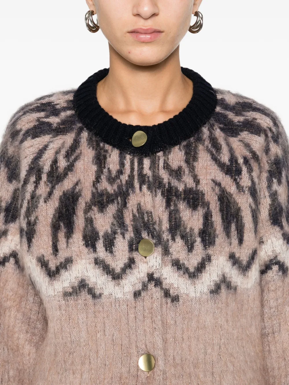 Forte Forte Long Sleeve Patterned Knitwear Cardigan In Multi