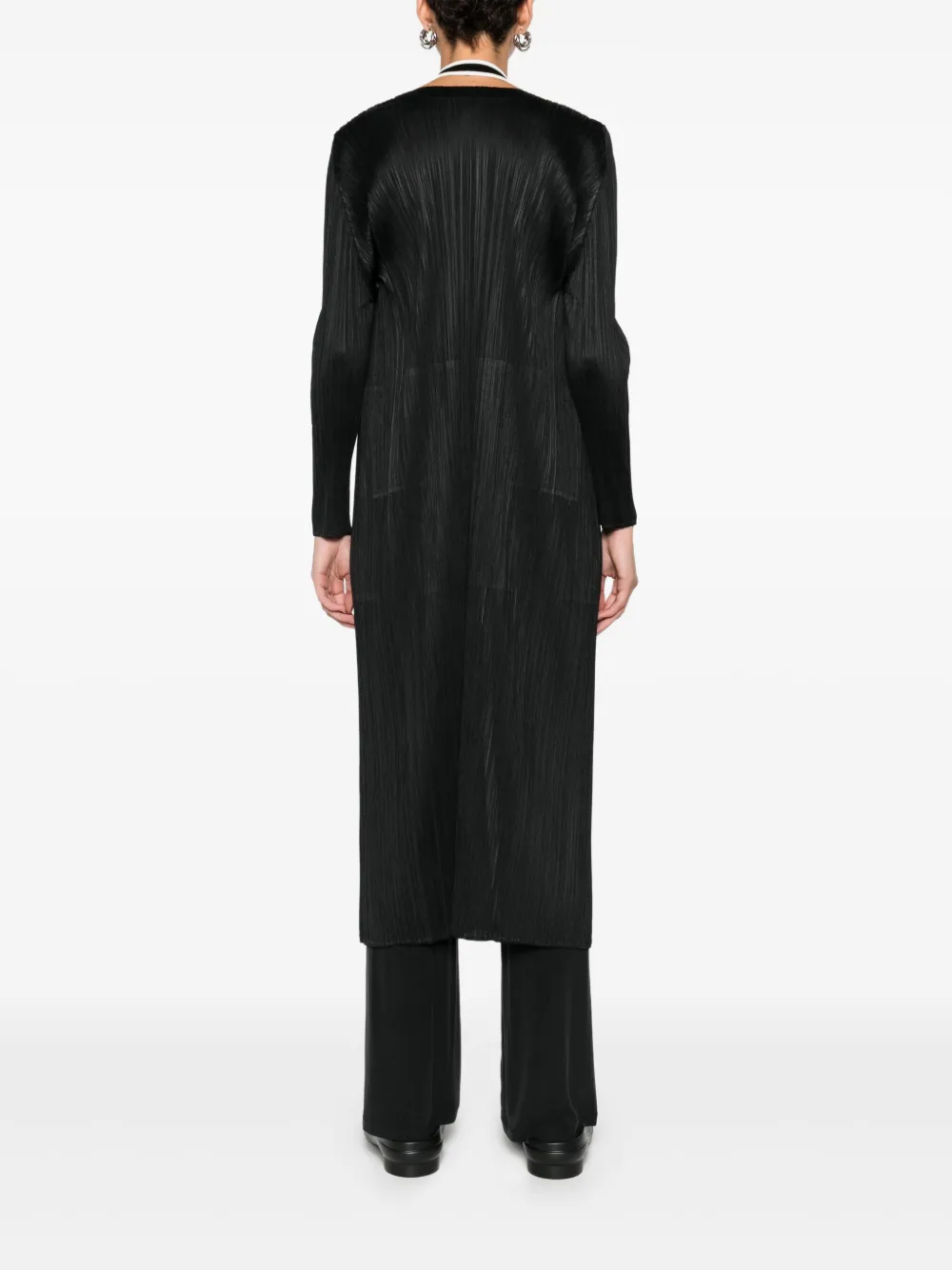 Pleats Please Issey Miyake Vest met open voorkant Zwart