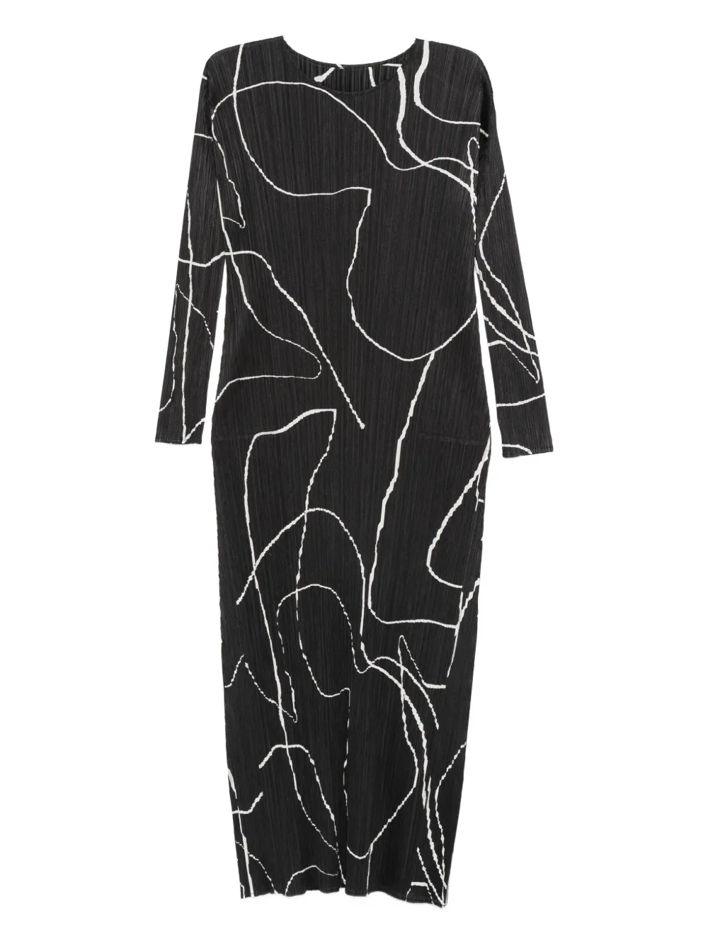 Issey Miyake Plissé-effect Midi Dress In Black