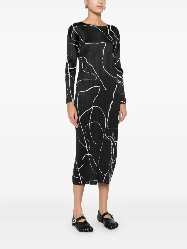 PLEATS PLEASE プリーツドレス Pleats Please Issey Miyake プリーツ ドレス | ブラック | FARFETCH JP