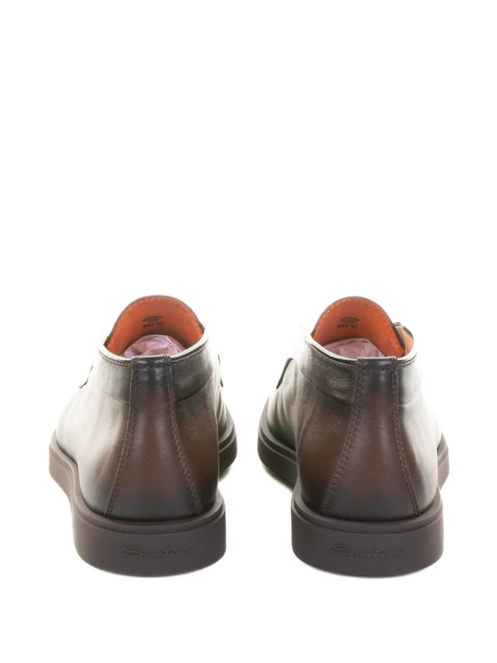 Santoni Leren laarzen met vlakken Bruin