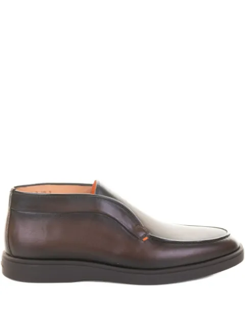 Santoni bottines en cuir à empiècements
