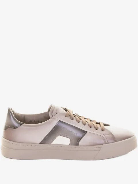 Santoni panelled leather sneakers