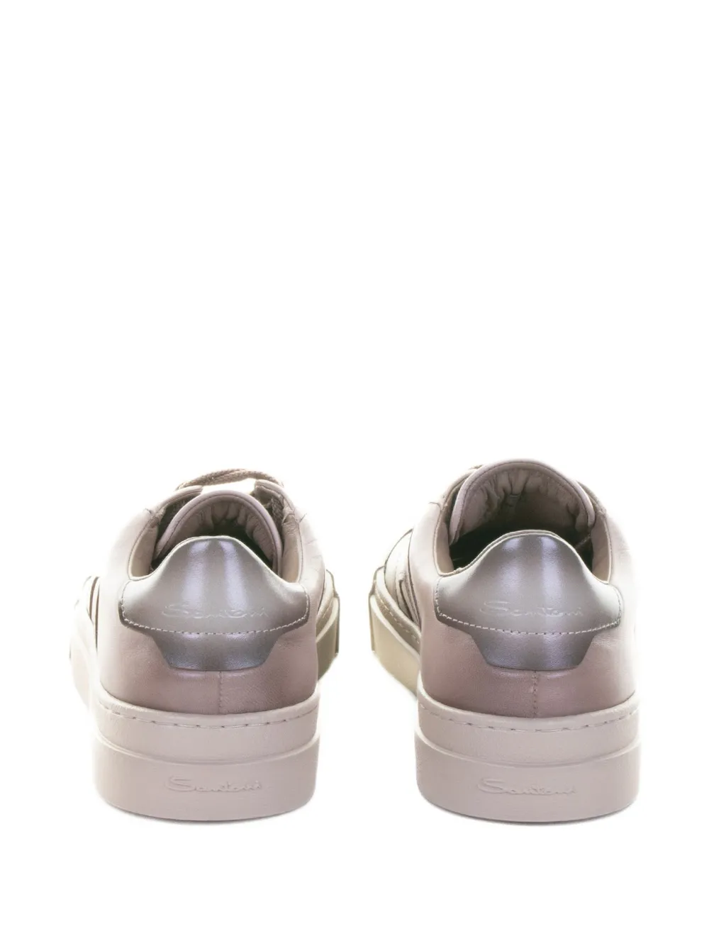 Santoni Leren sneakers met vlakken Beige