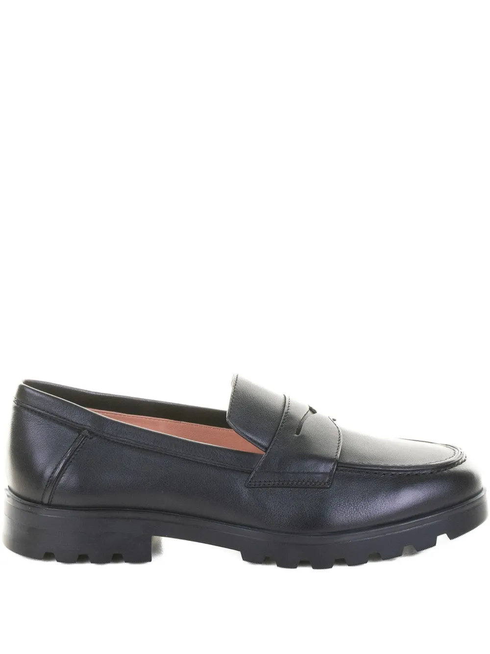 Santoni penny-slot leather loafers Zwart