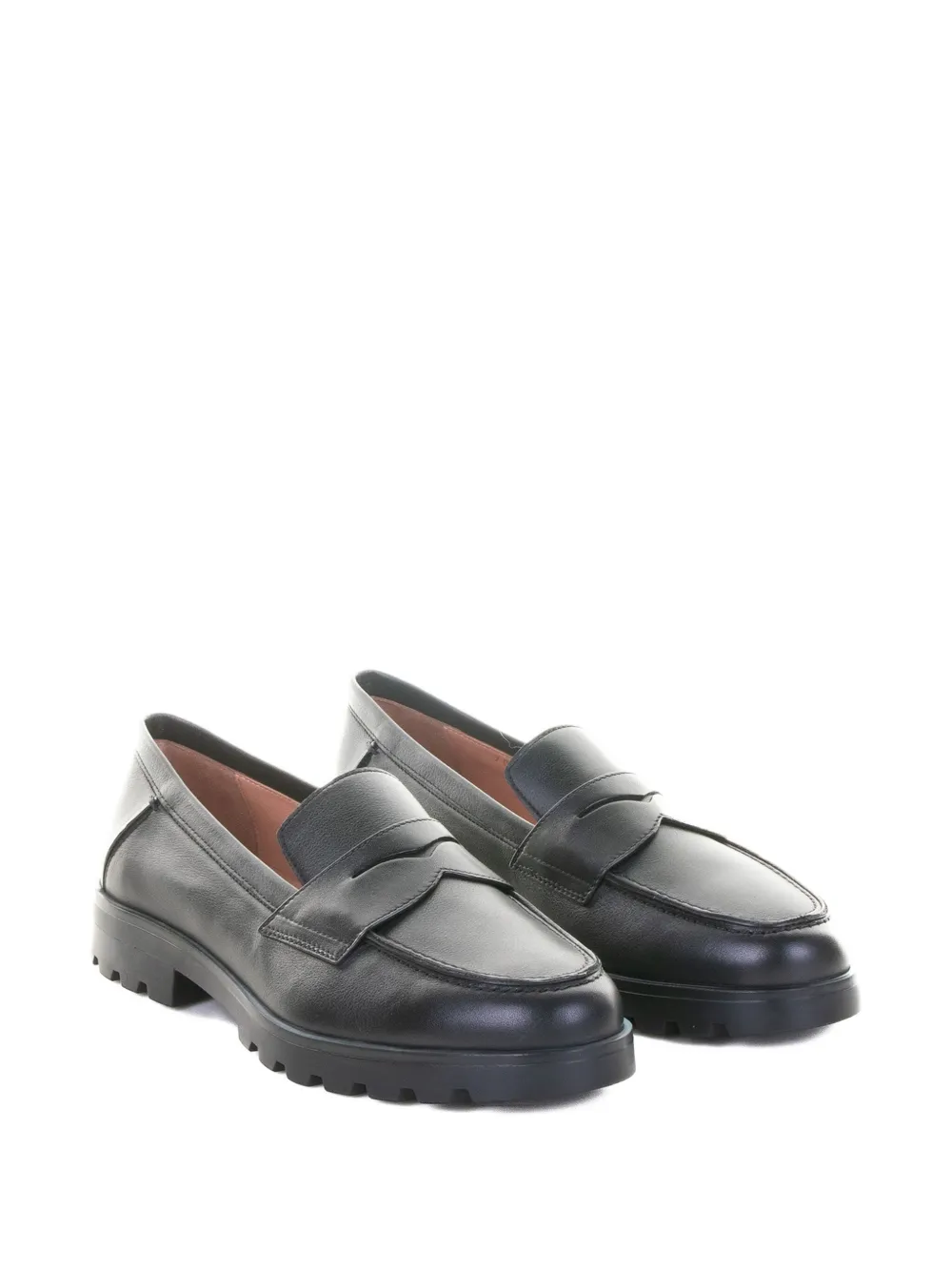 Santoni penny-slot leather loafers - Zwart