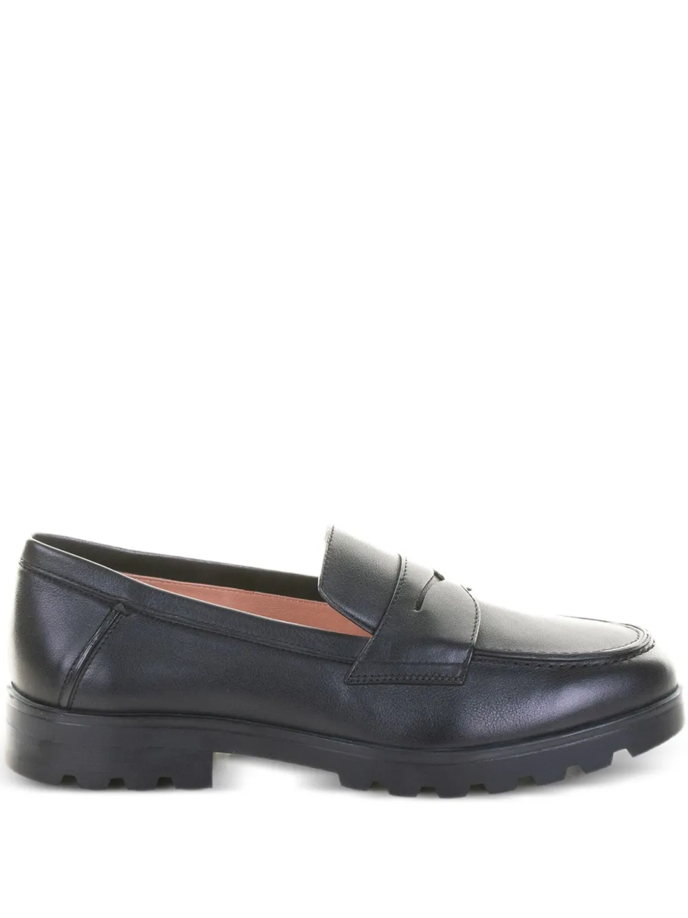 Santoni Leren loafers Zwart