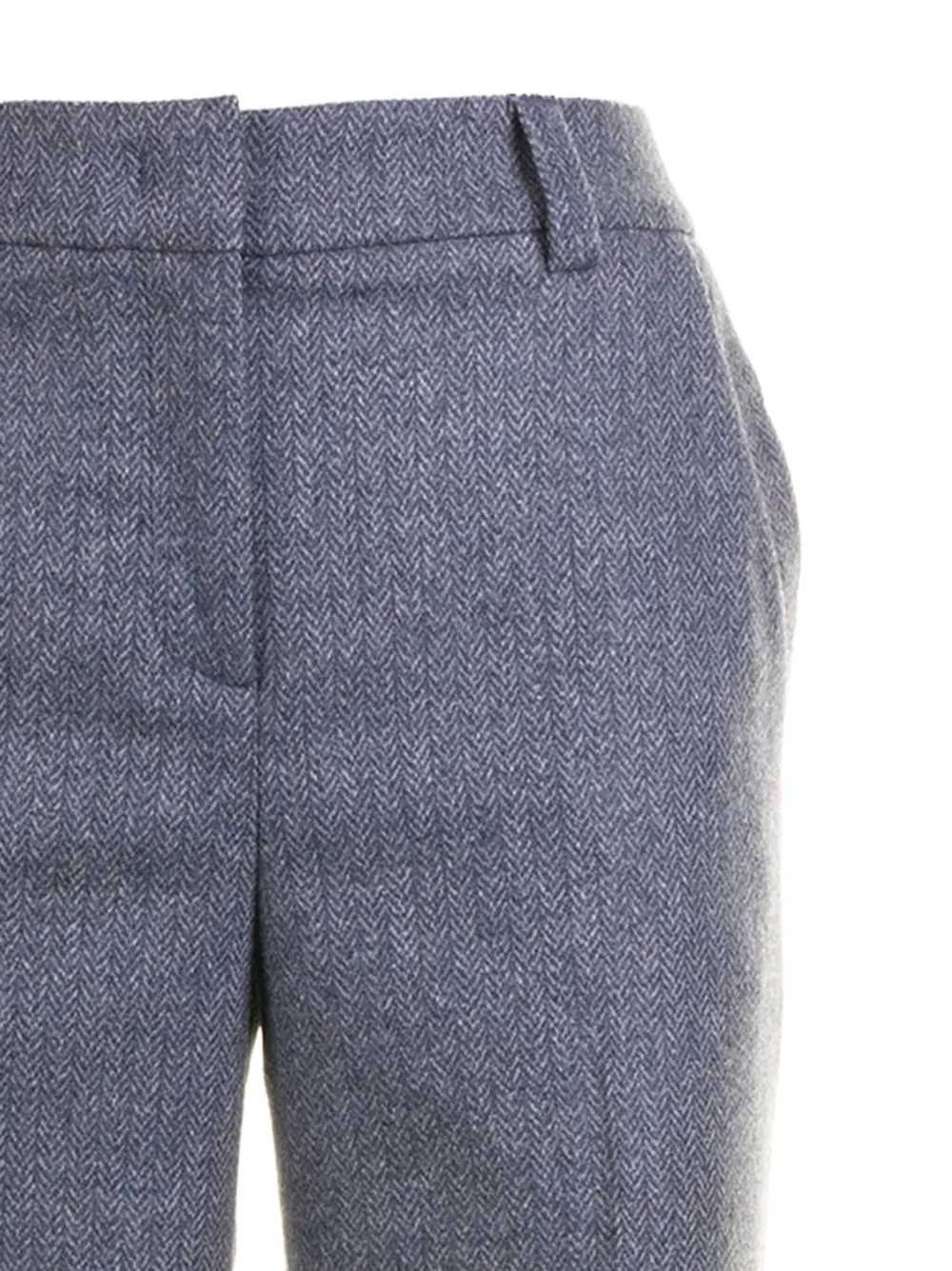 Via Masini 80 Broek met visgraatpatroon en omgeslagen pijpen Grijs