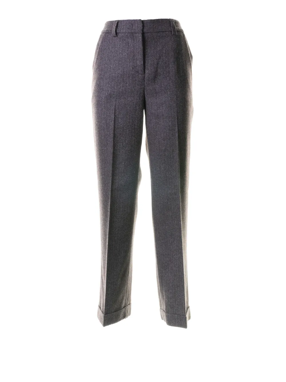 Via Masini 80 herringbone cuffed trousers - Grijs