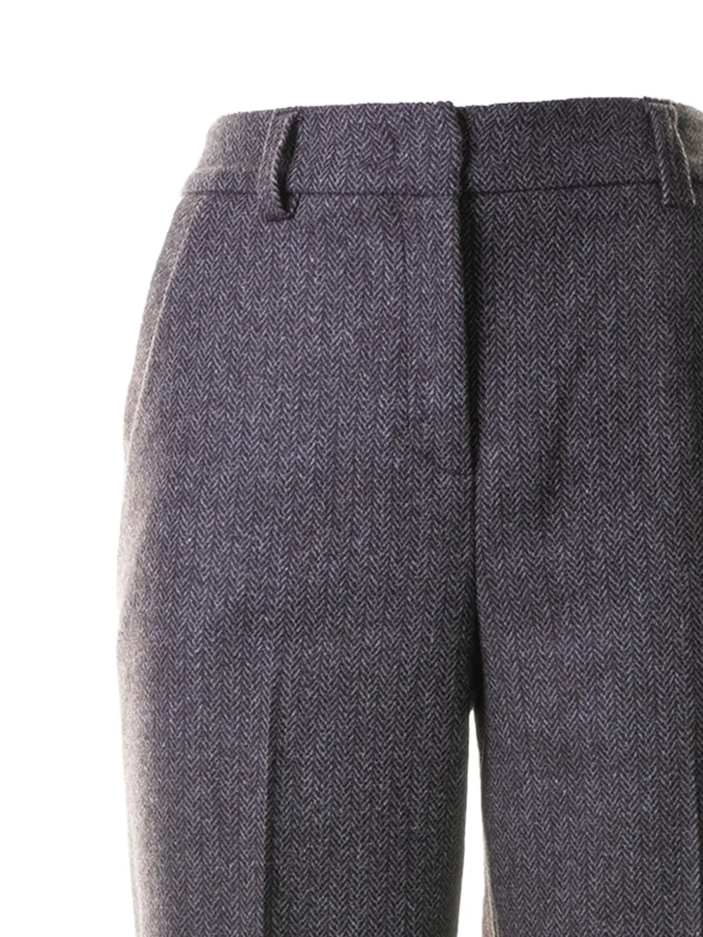 Via Masini 80 Broek met visgraatpatroon en omgeslagen pijpen Grijs