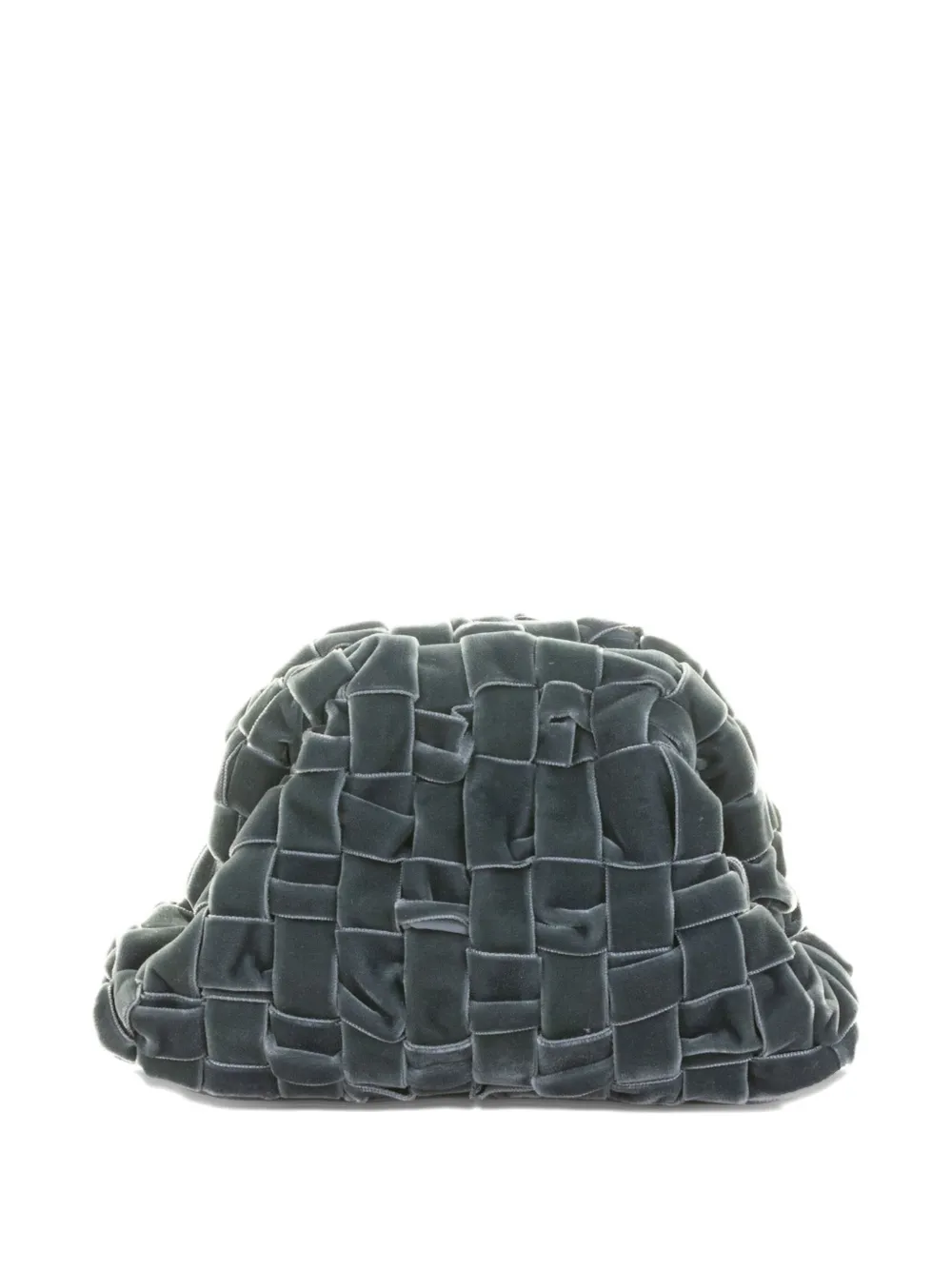 Maria La Rosa Velvet Clutch Bag In Gray
