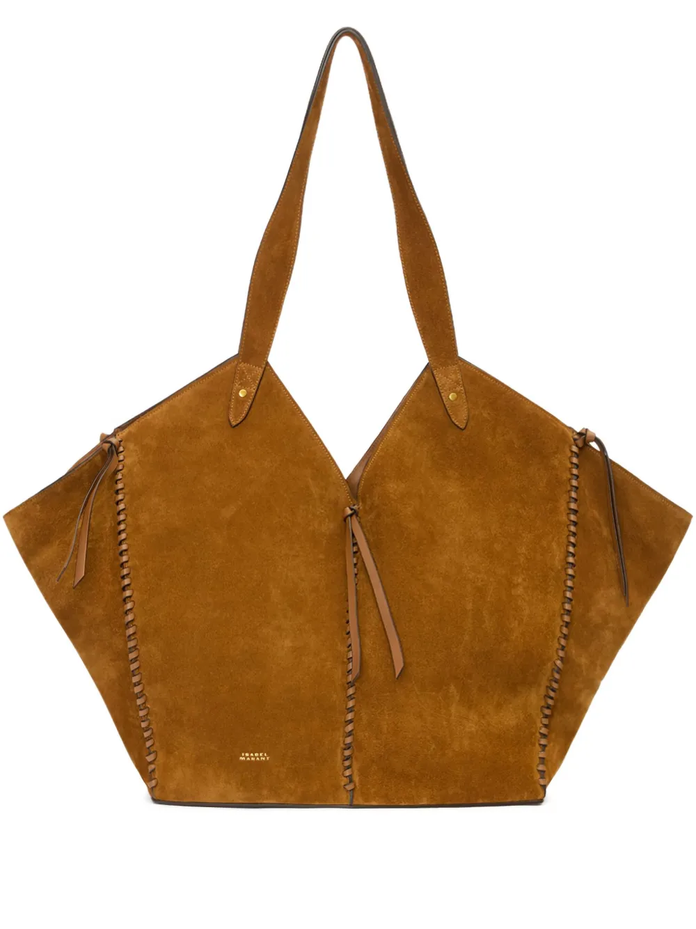 Isabel Marant Stitched Tampa Tote Shoulder Bag In Brown