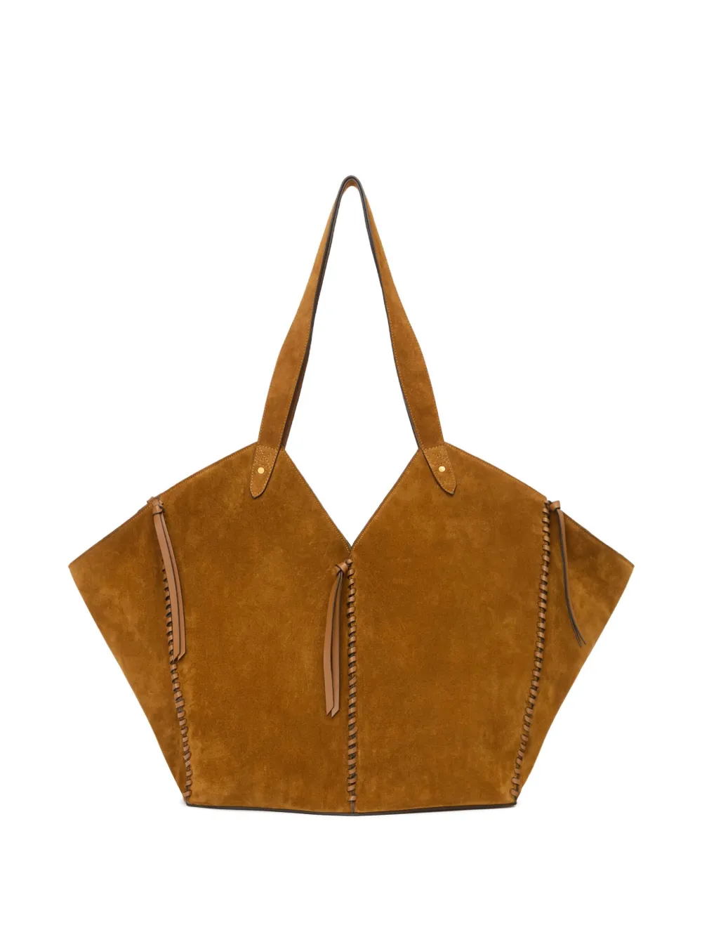 Isabel Marant Stitched Tampa Tote Shoulder Bag In Brown