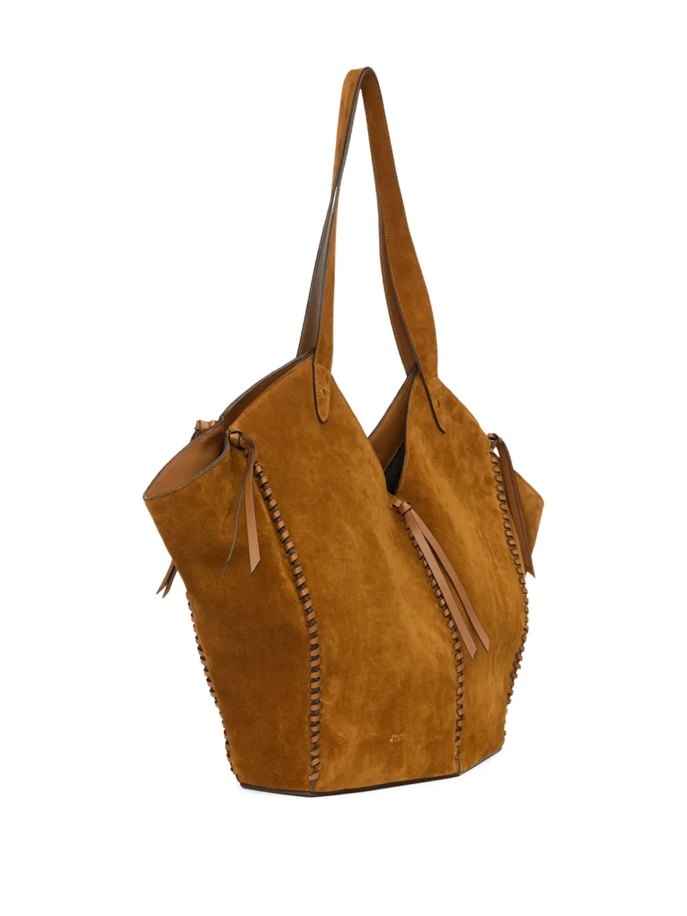 Isabel Marant Stitched Tampa Tote Shoulder Bag In Brown