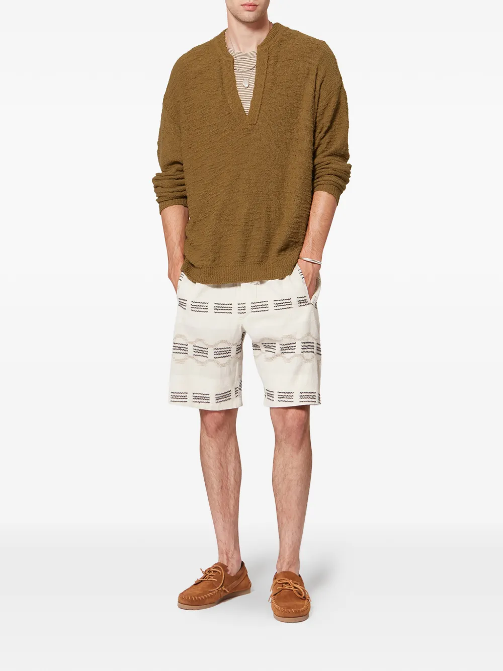 ISABEL MARANT Arnold V-neck top - Bruin