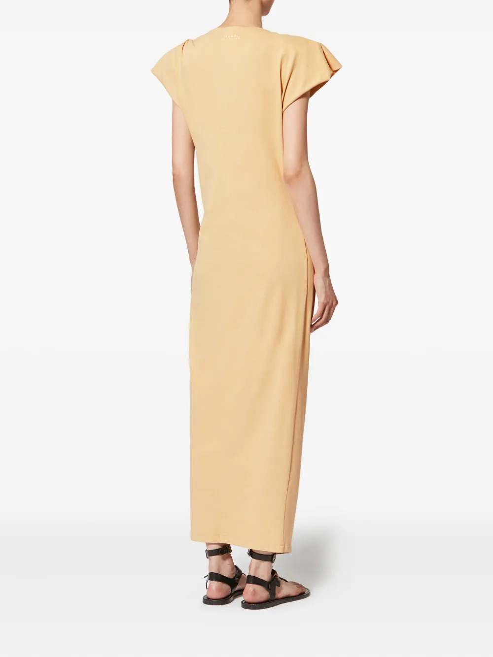 Isabel Marant Nadela Ruched Slit Maxi Dress In Yellow