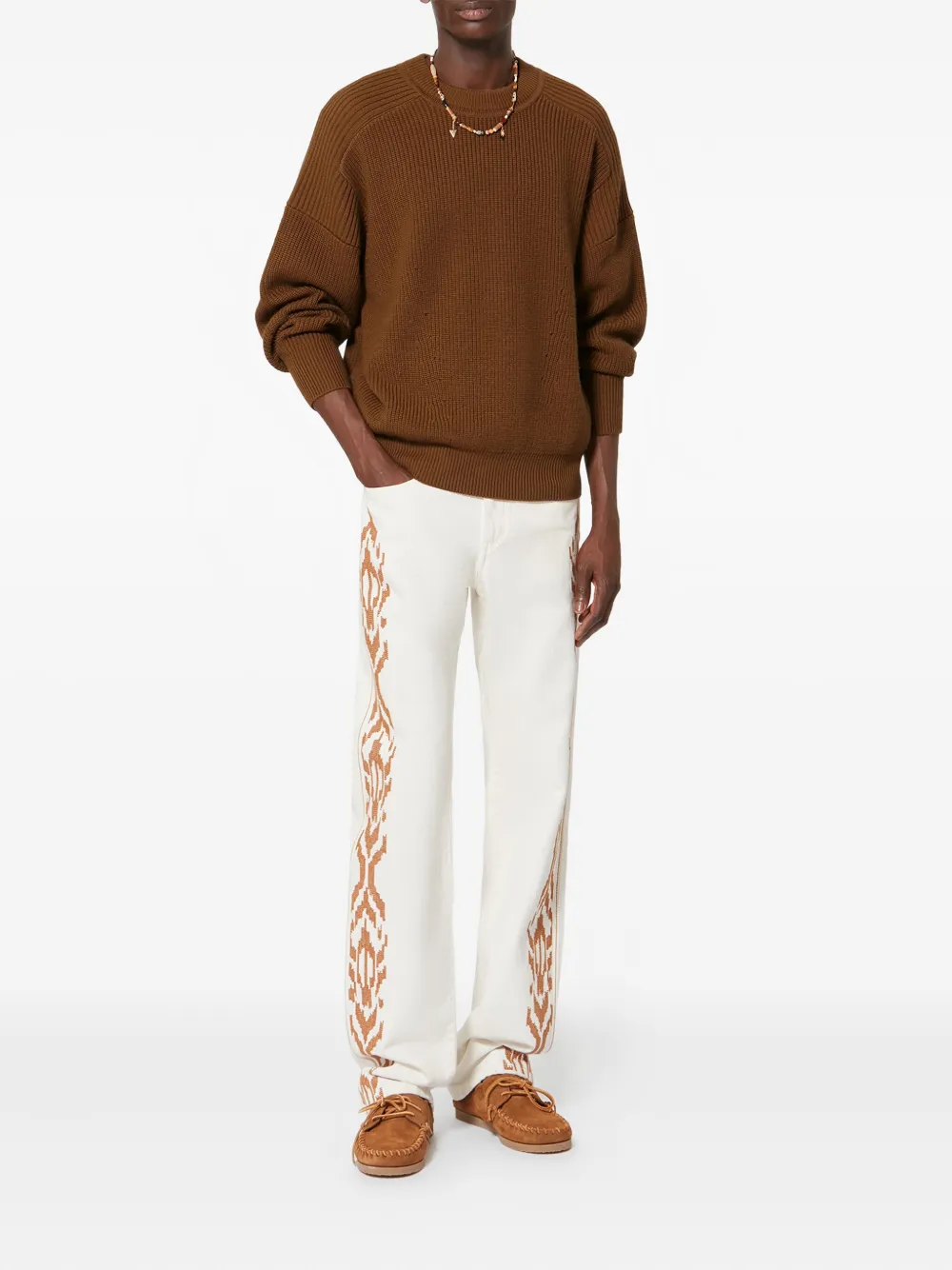 MARANT Barry geribbelde trui - Bruin