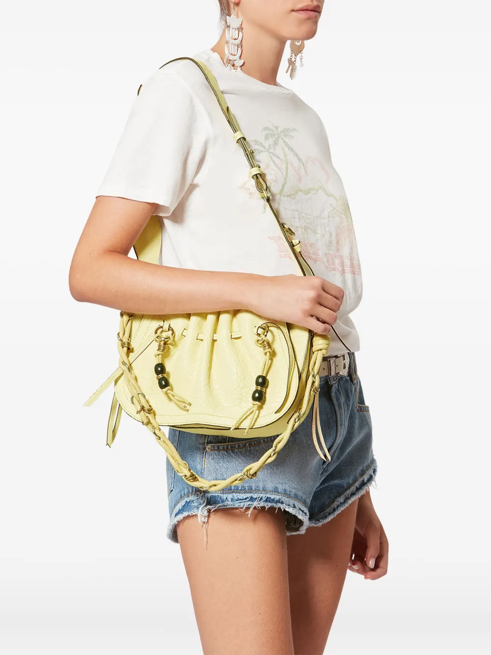  Isabel Marant Bolton Leather Crossbody Bag - Yellow 