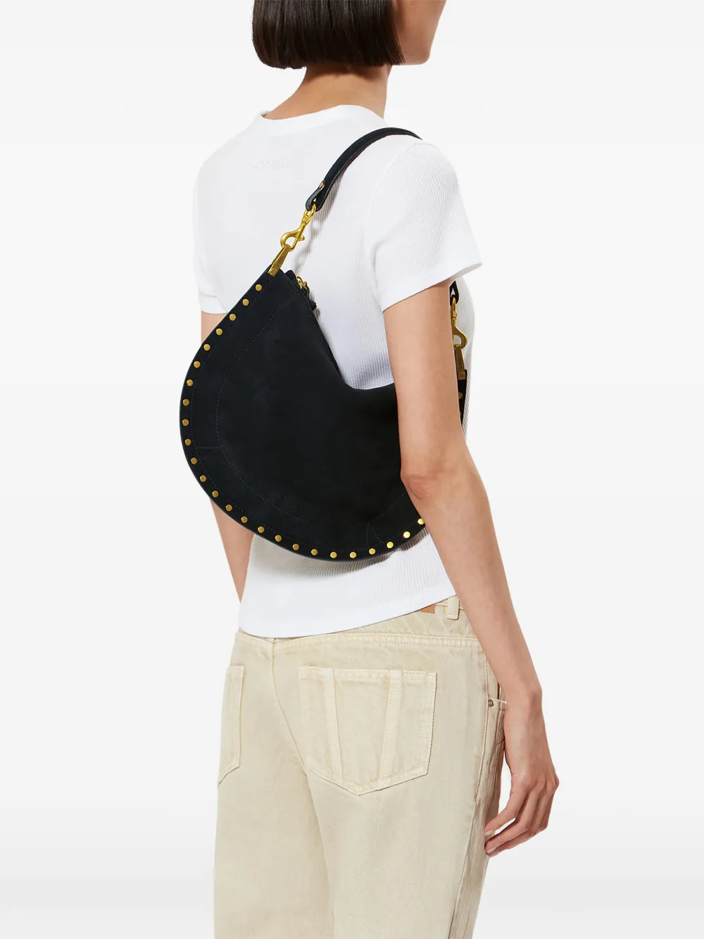 ISABEL MARANT Oskan studded zip shoulder strap - Blauw