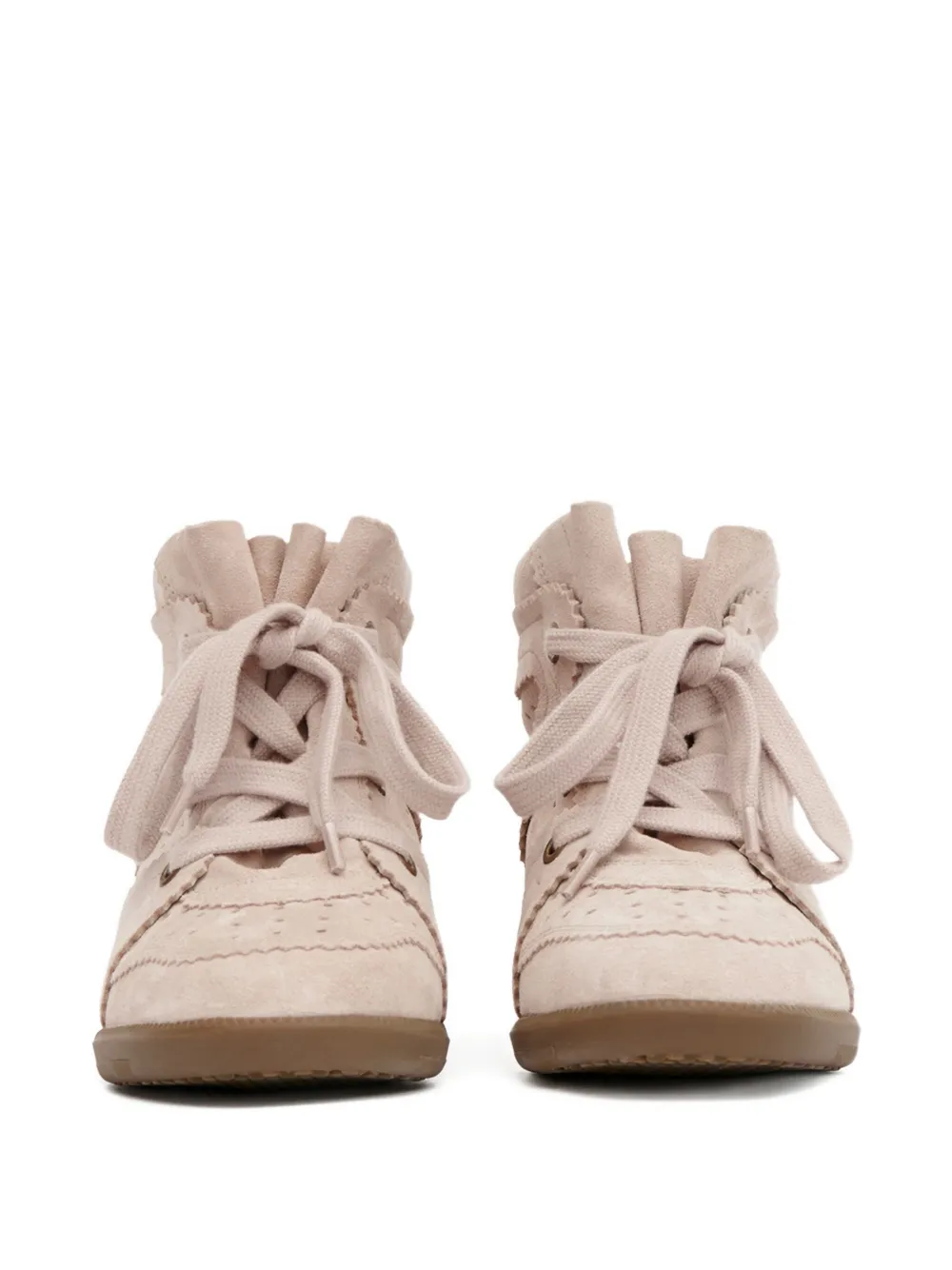 ISABEL MARANT 50 mm Bobby gewelfde sneakers met geperforeerde details Roze