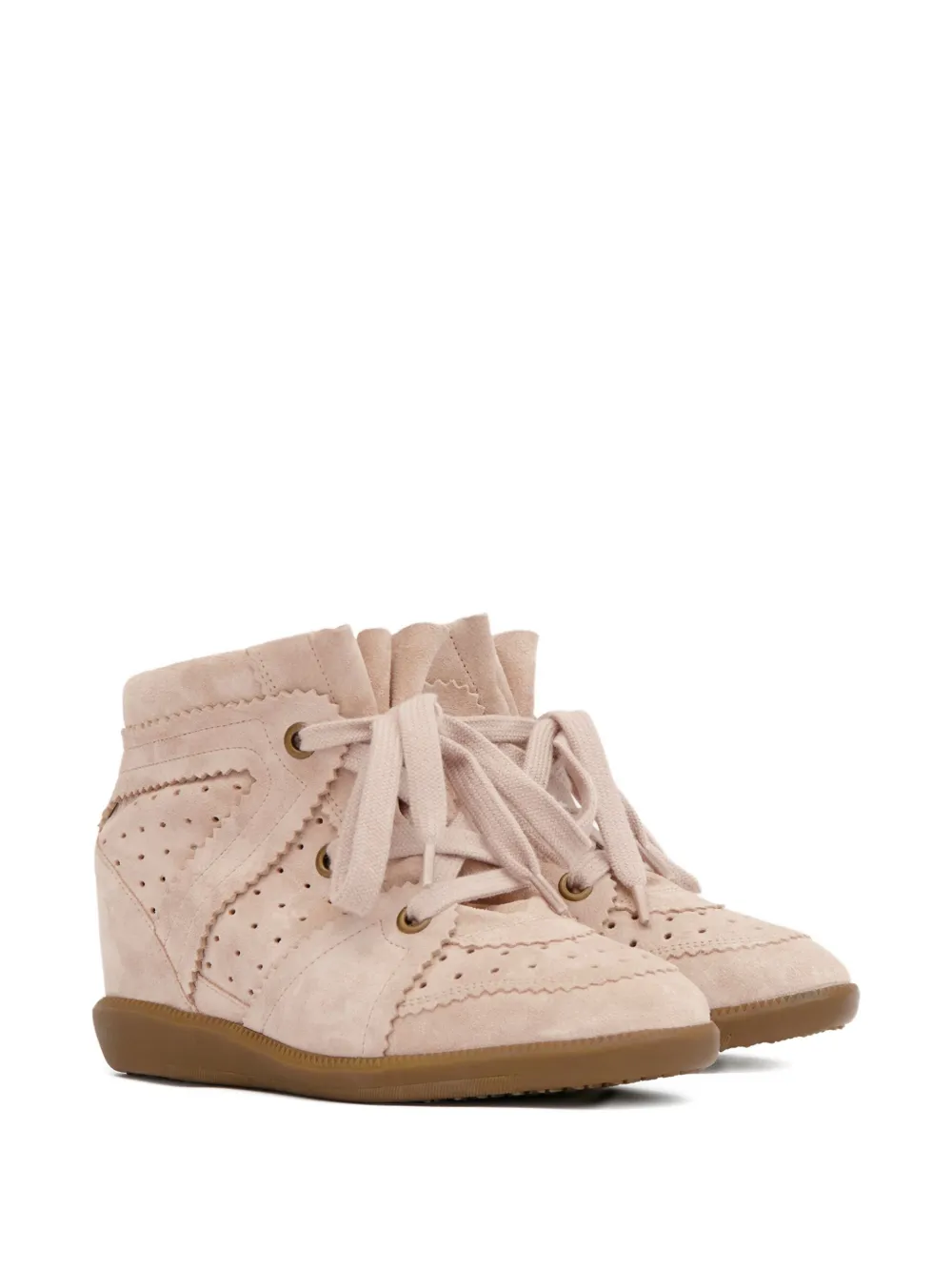 ISABEL MARANT 50 mm Bobby gewelfde sneakers met geperforeerde details - Roze