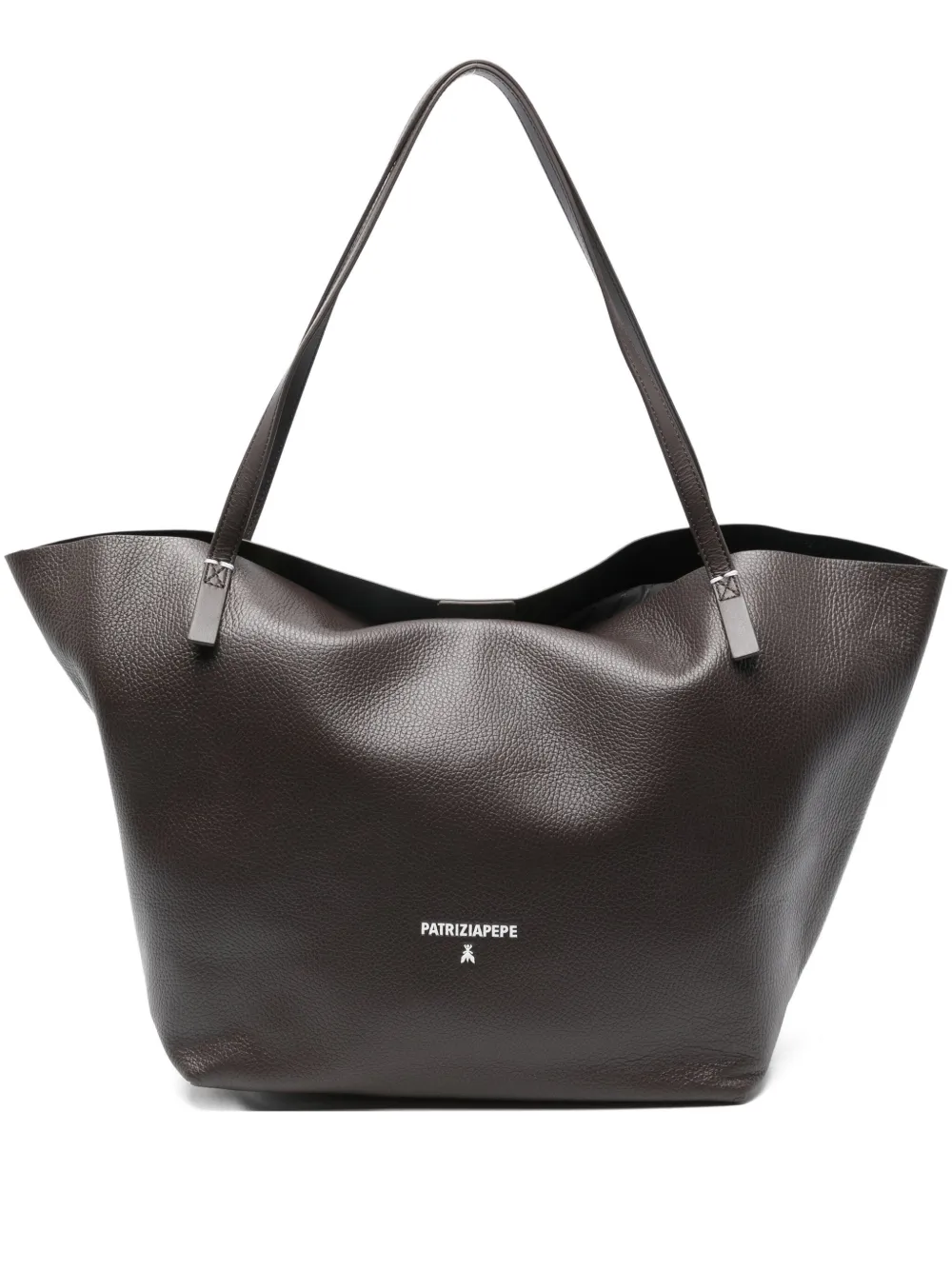 Patrizia Pepe Logo-detail Shoulder Bag In Brown