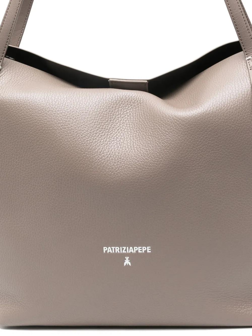 Patrizia Pepe Logo-lettering Shoulder Bag In Neutral