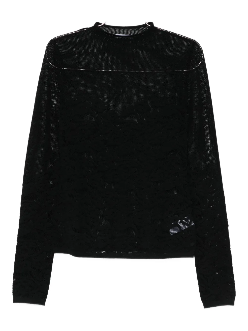 Patrizia Pepe Long-sleeved Sweater In Black